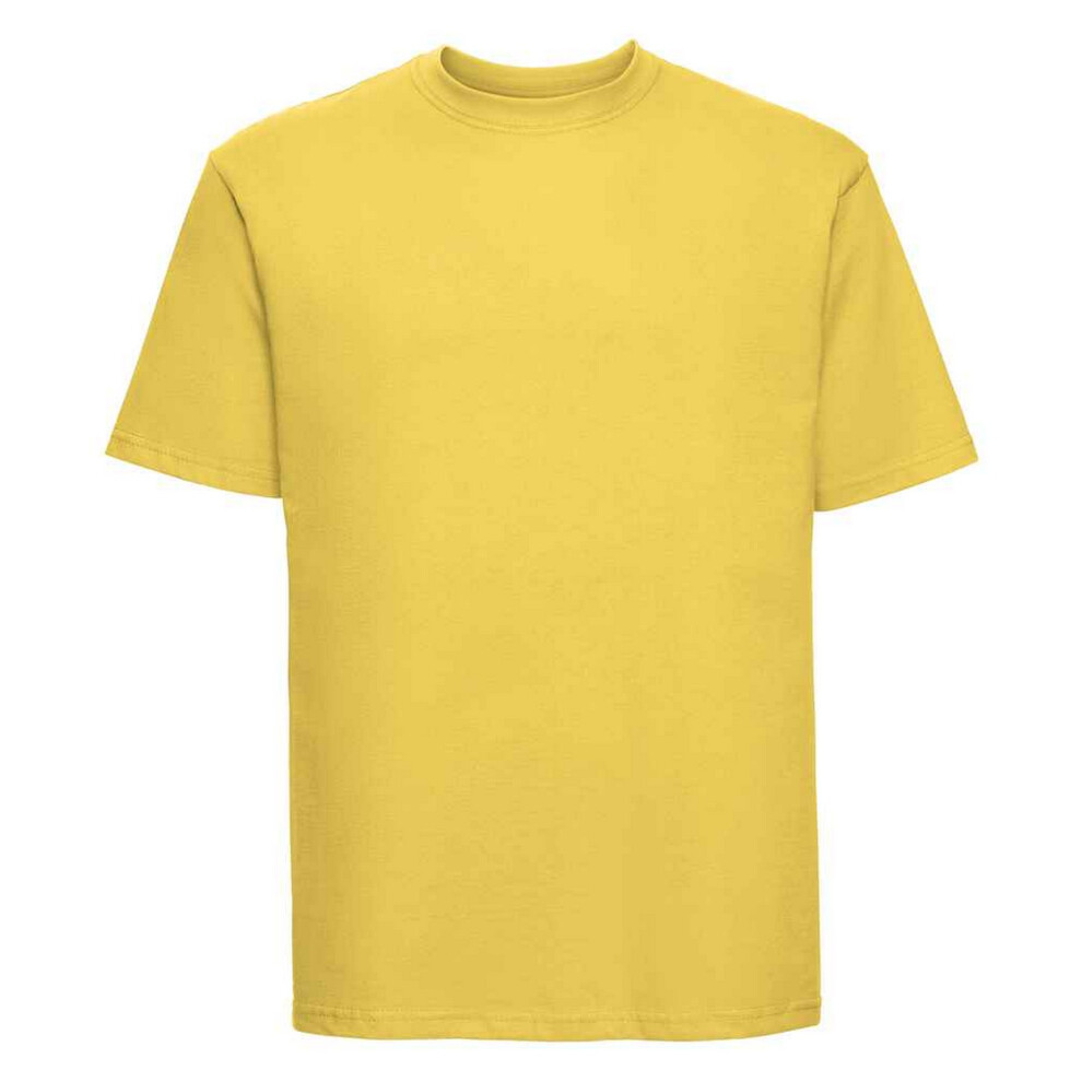 Russell (M, Yellow) Mens Ringspun Cotton Classic T-Shirt