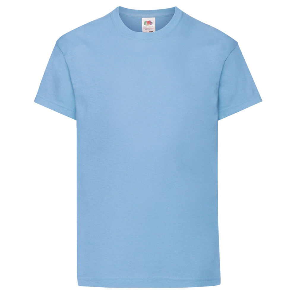 Fruit Of The Loom (3-4 Years, Sky Blue) Childrens/Kids Original Short Sleeve T-Shirt