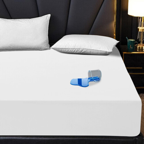 (White, King) 2 Pack Waterproof Mattress Protector-30cm Deep Elastic Fitted Sheet 2