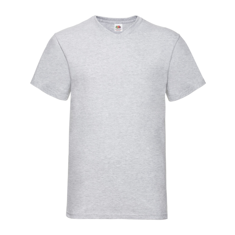 Fruit Of The Loom (M, Grey) Mens Valueweight Heather V Neck T-Shirt