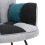 Tricolor Patchwork Linen Upholstered Rocking Chair, Black Grey Blue 4