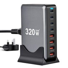 [Clearance] 320W USB C Charger Block, 8-Port GaN III Charging Station, 4 USB-C PD 100W & 4 USB-A 18W Ports, Fast Charger for Laptop, Phone & Tablet