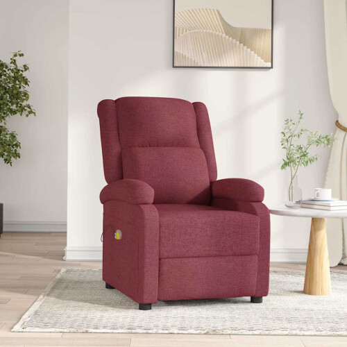 VidaXL vidaXL Massagesessel Elektrisch Weinrot Stoff