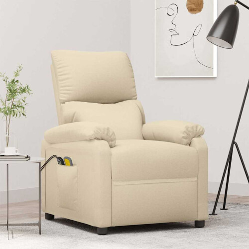VidaXL vidaXL Massagesessel Elektrisch Creme Stoff
