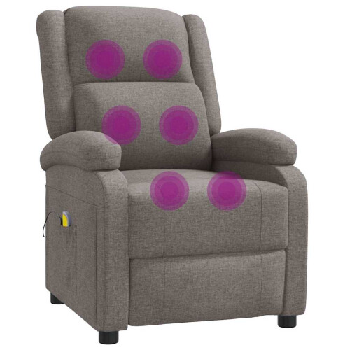 VidaXL vidaXL Ohrensessel mit Massagefunktion Taupe Stoff 1