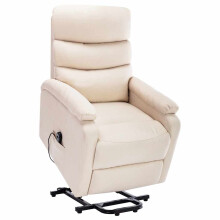 vidaXL Massagesessel mit Aufstehhilfe Creme Stoff