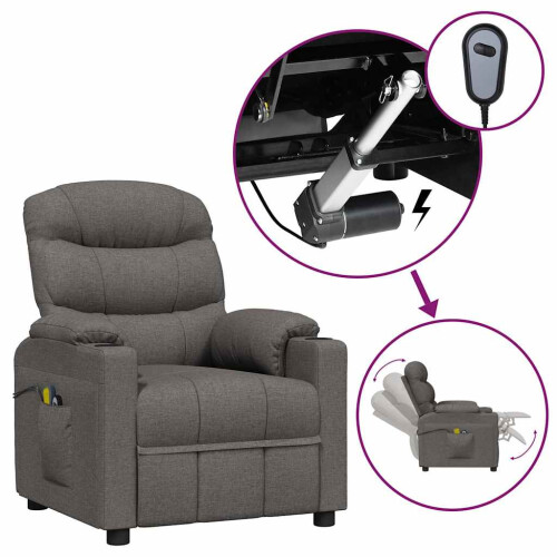 VidaXL vidaXL Massagesessel Elektrisch Dunkelgrau Stoff 1