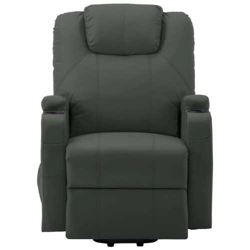 VidaXL vidaXL Massagesessel mit Aufstehhilfe Anthrazit Kunstleder 2