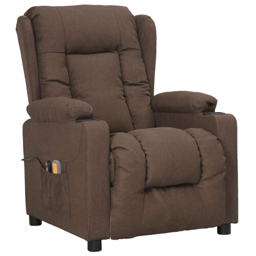 VidaXL vidaXL Massagesessel Elektrisch Taupe Stoff 1