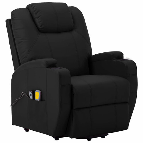 VidaXL vidaXL Massagesessel mit Aufstehhilfe Schwarz Kunstleder 1