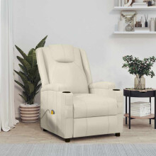 vidaXL Massagesessel Cremeweiß Kunstleder