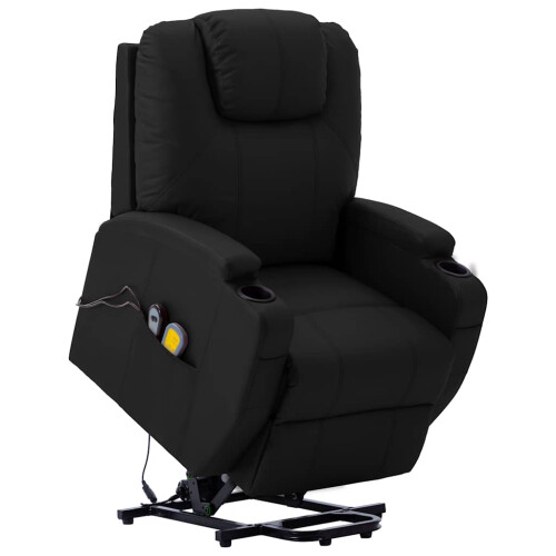 VidaXL vidaXL Massagesessel mit Aufstehhilfe Schwarz Kunstleder