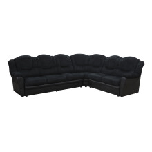 TEXAS CORNER SOFA FABRIC FAUX LEATHER BLACK SUITE