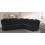 TEXAS CORNER SOFA FABRIC FAUX LEATHER BLACK SUITE 3