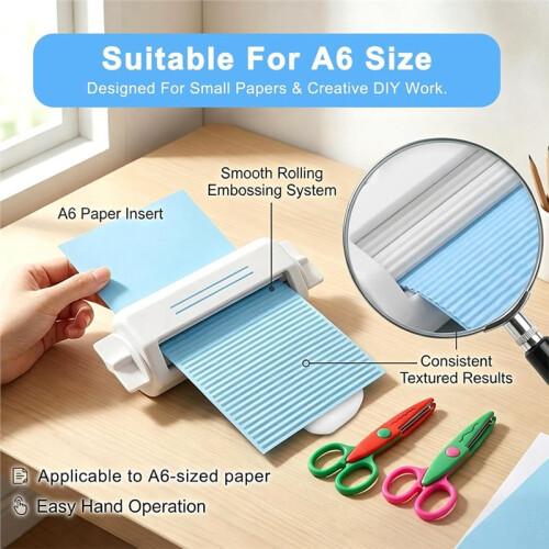 Paper Crimper, 2Pack Pinking Shears, Sealing Decorative  Creaser for A6 and Smaller Papers, Creasing Tools 2