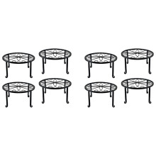 8 Pieces of Plant Stand Indoor and Outdoor Metal Rust-Proof Plant Stand, Classic Flower Pot Stand-Black