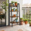 4-Tier Bookcase - Metal Frame - Rustic Brown and Black - Freestanding Storage Shelf 1