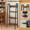 4-Tier Bookcase - Metal Frame - Rustic Brown and Black - Freestanding Storage Shelf 5