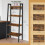 4-Tier Bookcase - Metal Frame - Rustic Brown and Black - Freestanding Storage Shelf 6