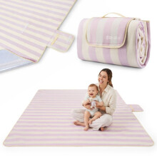 Couverture de pique-nique - HYPERMOTION - XXL 200 x 200 cm - Imperméable - Tri-couche polaire - Pliable avec poignée