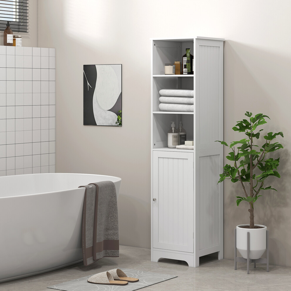 HexGuard HOMCOM Freestanding Bathroom Tall Cabinet - White - Extra Small - Image 7