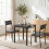 Homcom HOMCOM 3 Pcs Compact Dining Table 2 Chairs Set Black Wood Effect 1