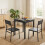 Homcom HOMCOM 3 Pcs Compact Dining Table 2 Chairs Set Black Wood Effect 8