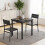 Homcom HOMCOM 3 Pcs Compact Dining Table 2 Chairs Set Black Wood Effect 2