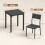 Homcom HOMCOM 3 Pcs Compact Dining Table 2 Chairs Set Black Wood Effect 3