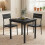 Homcom HOMCOM 3 Pcs Compact Dining Table 2 Chairs Set Black Wood Effect 9