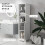 Homcom HOMCOM Freestanding Bathroom Tall Cabinet with Adjustable Shelf, White 4