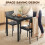 Homcom HOMCOM 3 Pcs Compact Dining Table 2 Chairs Set Black Wood Effect 4