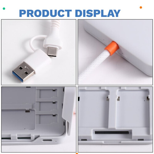 2 in 1 Multifunctional Memory Card Case Reader Storage Box with USB/Type-C Cable for /TF Card Storage Manager 1