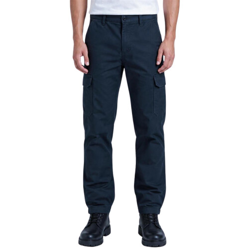 (34 in, 33L) Mens Black Cargo Combat Workwear Trousers