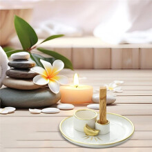 1pc Ceramic Candle Holder Ashes Collect Tray, Used for Meditation Rooms, Yoga Rooms,Home and Official