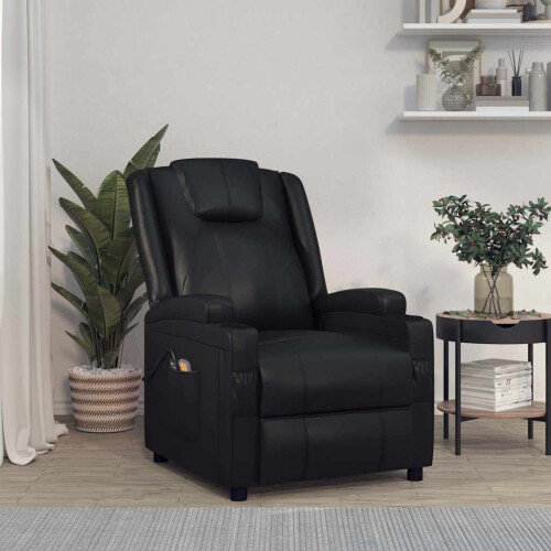 VidaXL vidaXL Massagesessel Elektrisch Schwarz Kunstleder