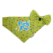 HugglePets Party Pup Dog Bow Tie & Bandana Set - Lime