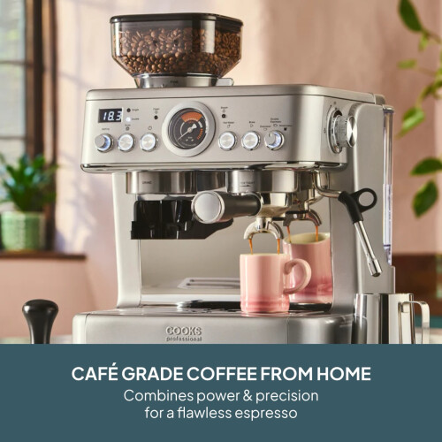 Cooks Professional Cooks Professional Bean-to-Cup Espresso Machine | Silver 1