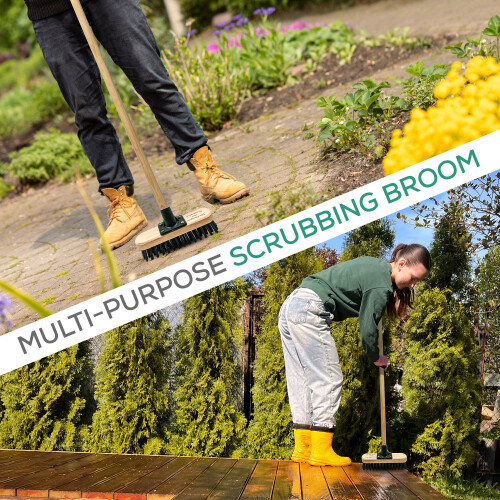 9" Stiff PVC Bristle Decking Brush Scrubbing 2
