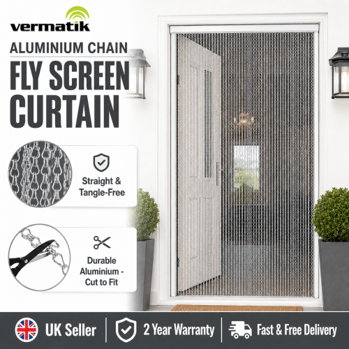 Vermatik Door Fly Screen Aluminium Chain Curtain 1