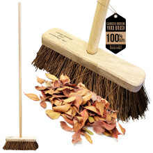 10" Garden Broom Wooden Handle Bassine Bristle