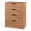 Commode - HELLOSHOP26 - MDF 90 x 70 x 40 cm - 4 lades - Beige eiken effect - Matte afwerking 1