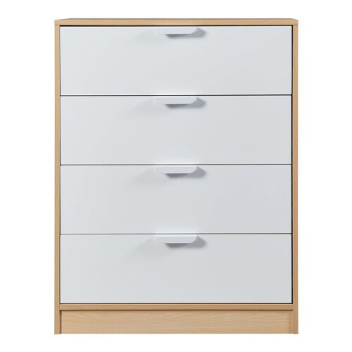 Cômodas - HELLOSHOP26 - estilo atemporal - 4 gavetas - MDF - efeito carvalho/branco 70x40x90 cm 2