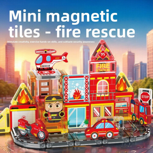 (Engineering)Feuerwehrauto Magnetische Bausteine Kinder Lernspielzeug mit Material Abs 2