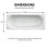 Bathroom Single Ended 1700x700mm Curved Bath Side End Panel Acrylic White Modern 6