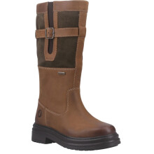 (, ) Cotswold Broadwell Leather Women's Tan/Green Boots