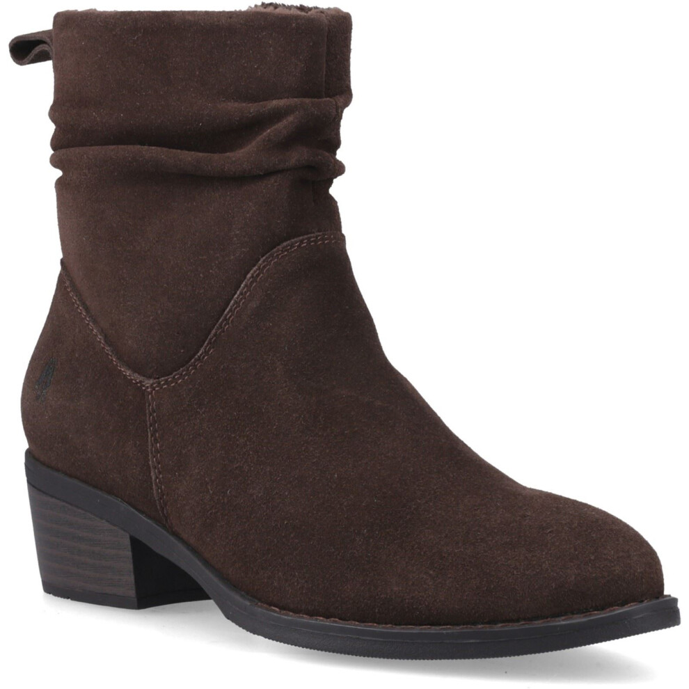 Hush Puppies (, ) Iris Suede Women's Chocolate Heeled Ankle Boots