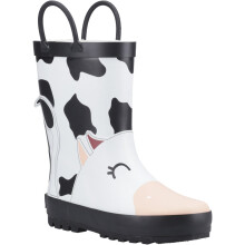 (, ) Cotswold Puddle 3D Rubber Unisex Kid's Black/White Wellington Boots