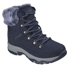 (, ) Skechers Trego Stormie Frost Leather Women's Navy Winter Ankle Boots