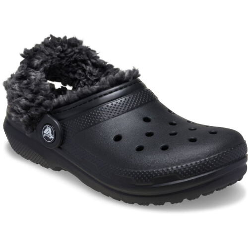 Crocs (, ) Crocs Classic Fleece Lined Polyester Blend Unisex Kid's Black Clogs